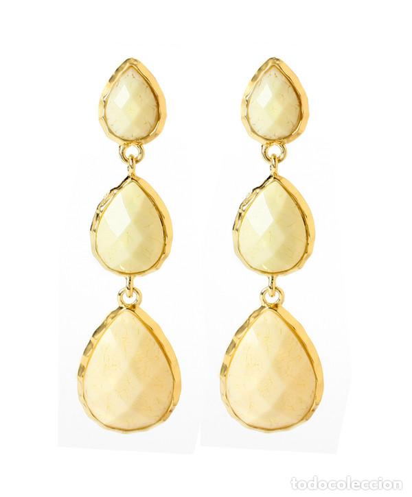 Nuevo: Pendientes tres gotas amarillo crema - Foto 1