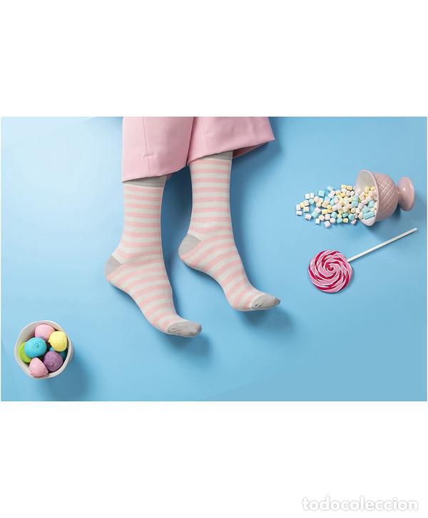 Nuevo: Calcetines rayas rosa y beige - Foto 1