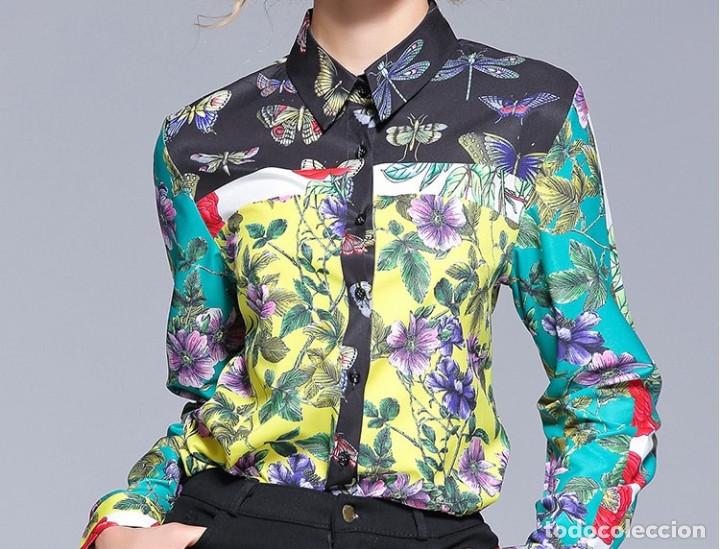Nuevo: Camisa multicolor flores y mariposas talla M - Foto 4