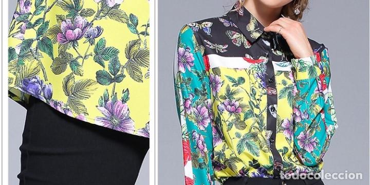 Nuevo: Camisa multicolor flores y mariposas talla M - Foto 5