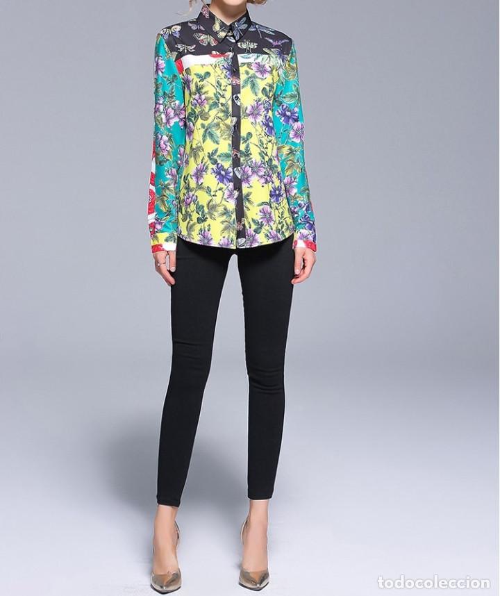 Nuevo: Camisa multicolor flores y mariposas talla M - Foto 8