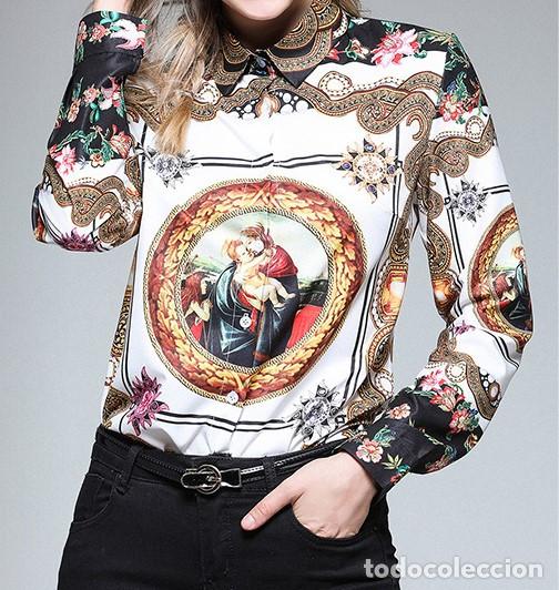 Nuevo: Camisa estampada Virgen y ni&ntilde;o talla L - Foto 2