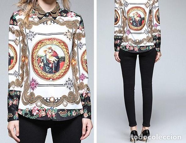 Nuevo: Camisa estampada Virgen y ni&ntilde;o talla L - Foto 3