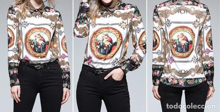 Nuevo: Camisa estampada Virgen y ni&ntilde;o talla L - Foto 6