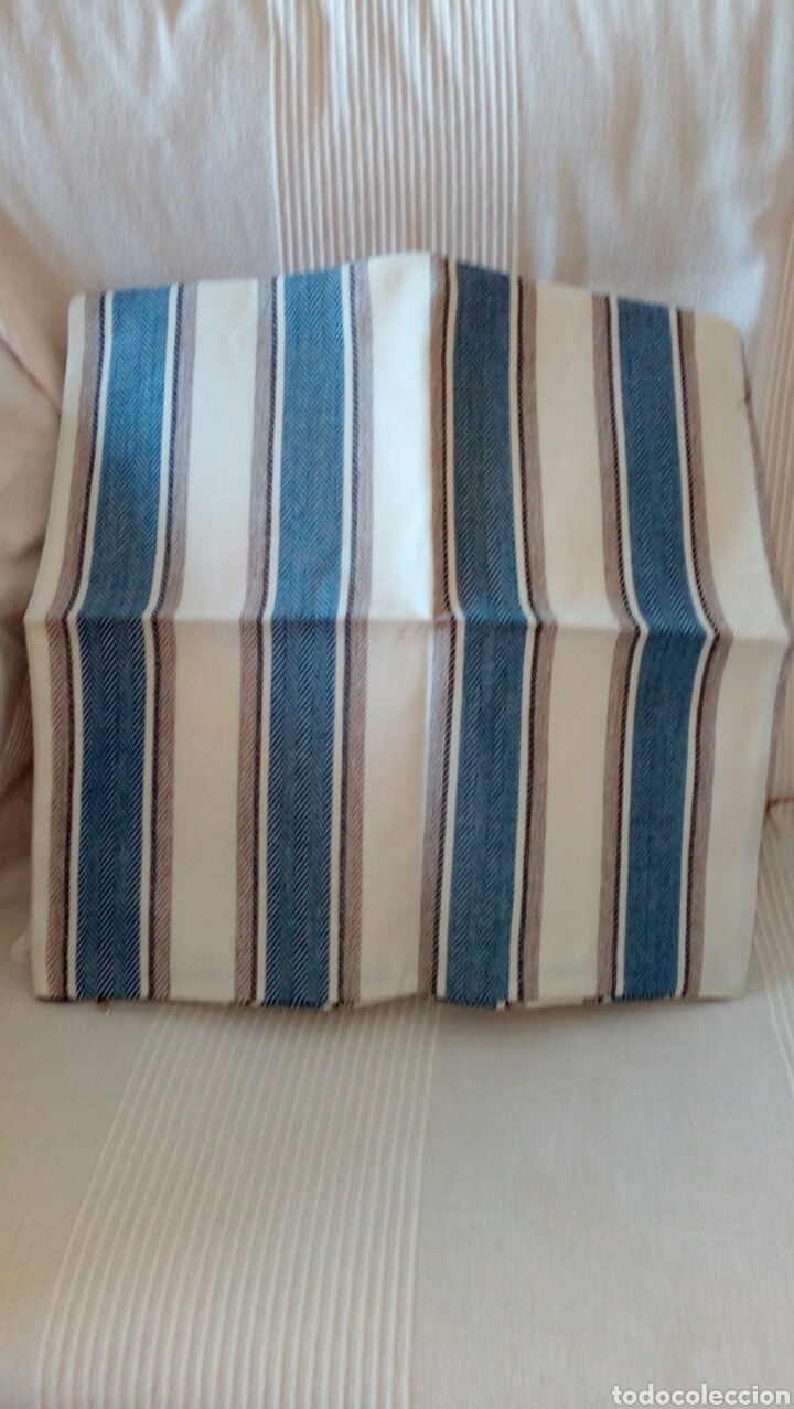 Nuevo: Funda para cojin algodon lino 45x45.A rayas. - Foto 1