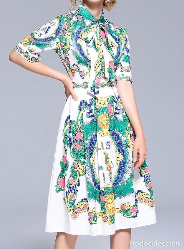 Nuevo: Vestido blanco estampado multicolor talla L - Foto 1