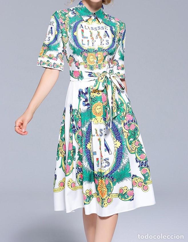 Nuevo: Vestido blanco estampado multicolor talla L - Foto 3