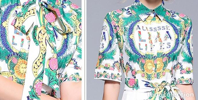 Nuevo: Vestido blanco estampado multicolor talla L - Foto 4