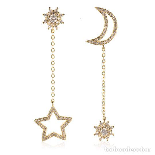Nuevo: Pendientes Largos Moon & Star - Foto 1