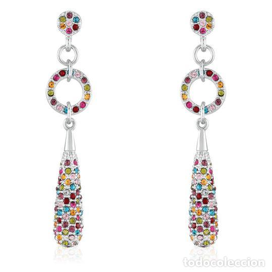 Nuevo: Pendientes gota plateados y multicolores - Foto 1