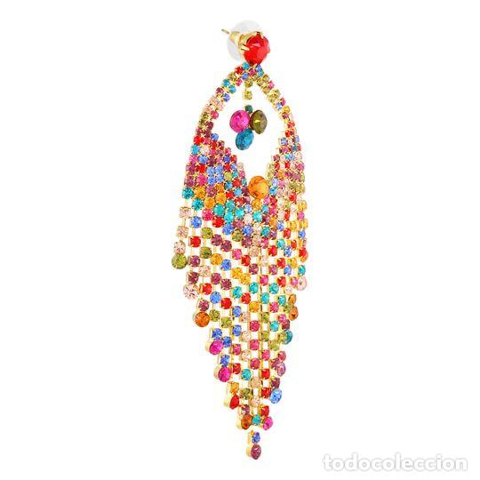Nuevo: Pendientes cascada grandes multicolores - Foto 2