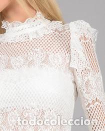 Nuevo: Top blanco de encaje manga larga talla M (40) - Foto 4