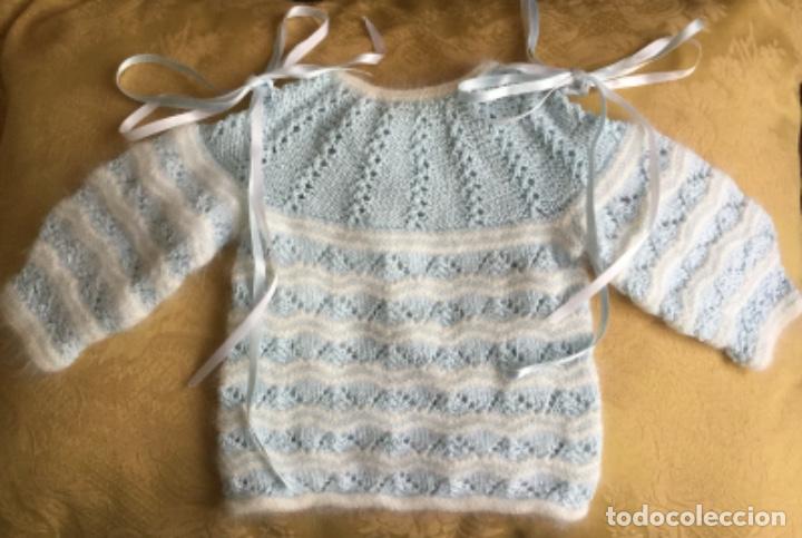 Nuevo: JERSEY DE BEB&Eacute;  HECHO A MANO AZUL Y BLANCO - Foto 3