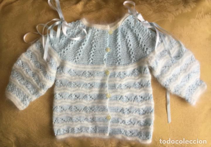 Nuevo: JERSEY DE BEB&Eacute;  HECHO A MANO AZUL Y BLANCO - Foto 7