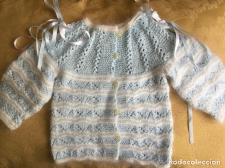 Nuevo: JERSEY DE BEB&Eacute;  HECHO A MANO AZUL Y BLANCO - Foto 8