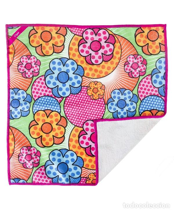 Nuevo: Pack cuatro bayetas microfibra flores y lisas - Foto 3