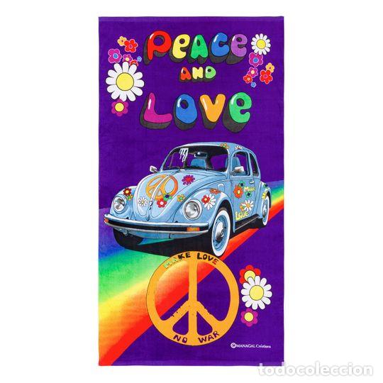 Nuevo: Toalla azul y multicolor Peace & Love - Foto 1