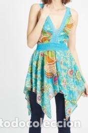 Nuevo: T&uacute;nica turquesa estampada talla S/M - Foto 1