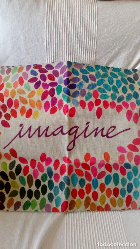 Nuevo: Funda para cojin de lino y algodon dibujo imagine.. - Foto 1