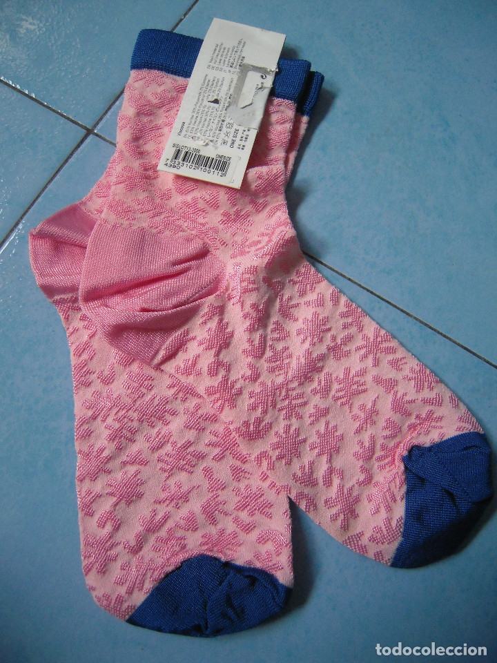 Nuevo: Calcet&iacute;n mujer rosa bordados - Foto 1