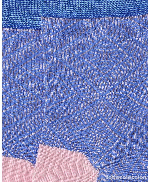 Nuevo: Calcet&iacute;n mujer azul y rosa estampado - Foto 5