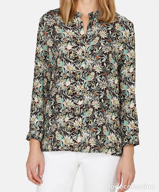 Nuevo: Blusa negra estampado multicolor talla 38 - Foto 1
