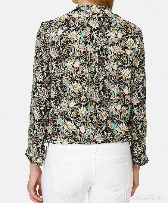 Nuevo: Blusa negra estampado multicolor talla 38 - Foto 2