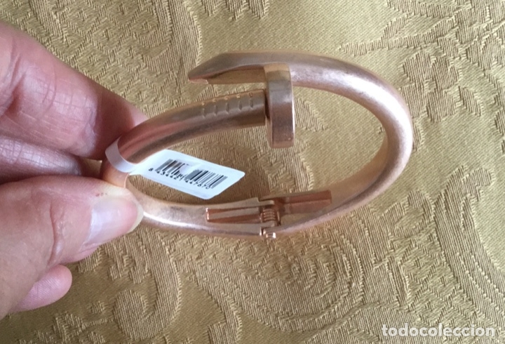 Nuevo: PULSERA DE METAL ORO ROSA CON FORMA DE CLAVO - Foto 9