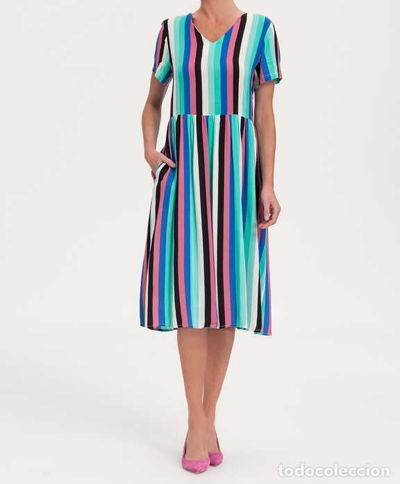 Nuevo: Vestido rayas multicolores talla 38 - Foto 1