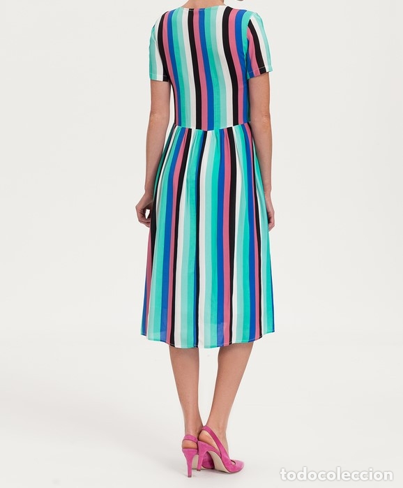 Nuevo: Vestido rayas multicolores talla 38 - Foto 2