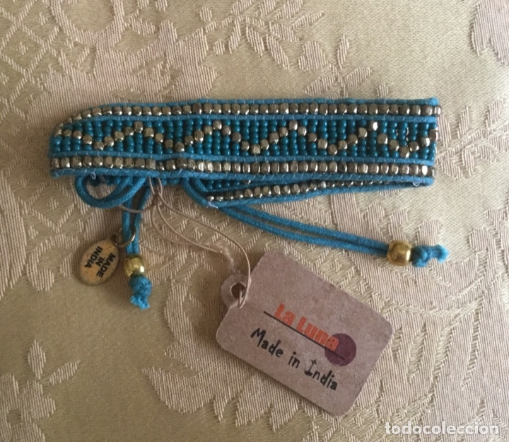 Nuevo: PULSERA DE ABALORIOS INDIA COLOR TURQUESA - Foto 1