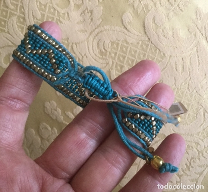Nuevo: PULSERA DE ABALORIOS INDIA COLOR TURQUESA - Foto 4