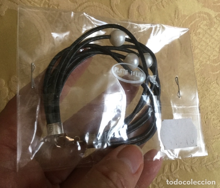 Nuevo: PULSERA DE CUERO, PERLAS NATURALES Y PLATA DE LEY - Foto 5