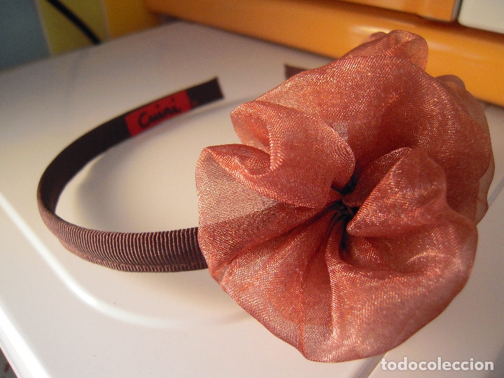 Nuevo: Diadema marr&oacute;n flores chiff&oacute;n - Foto 1