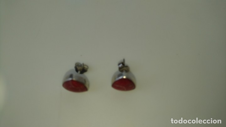 Nuevo: Pendientes Plata Piedra roja - Foto 3