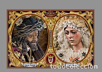 Nuevo: Azulejo 20x30 de Jes&uacute;s del Gran Poder y la Virgen de la Macarena de Sevilla - Foto 1