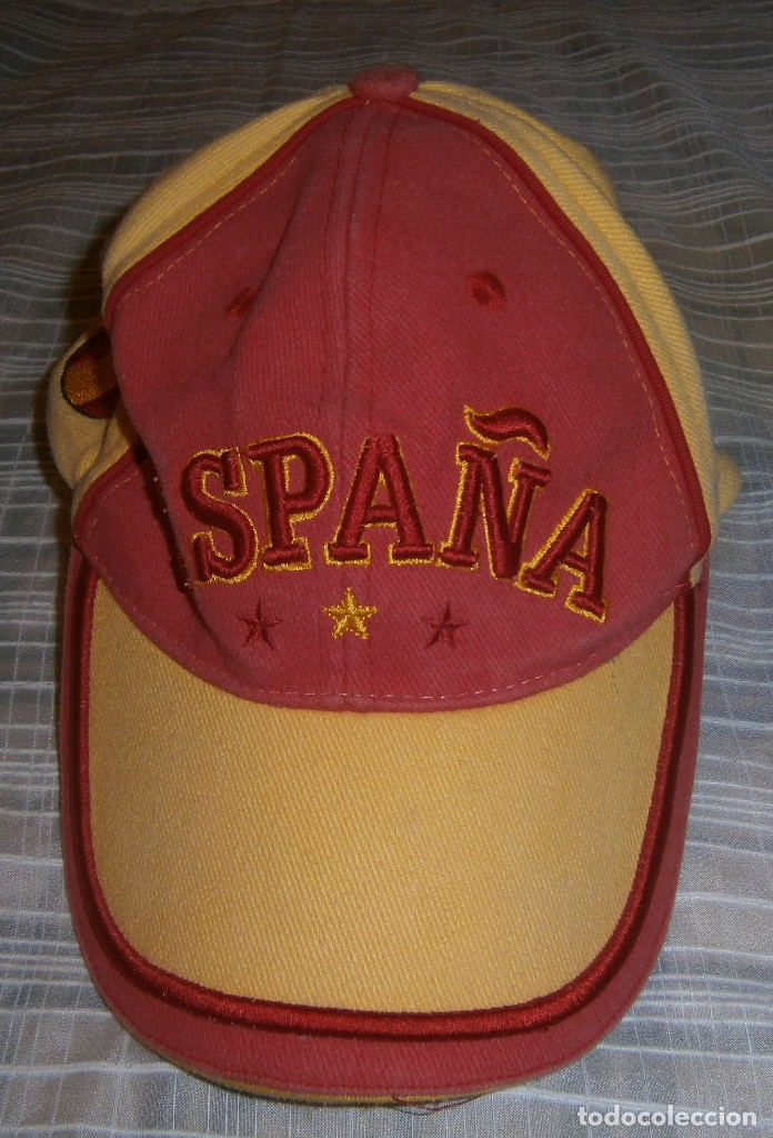 Neu: gorra de felpa y regulable colores de Espa&ntilde;a y bandera en un lado nueva