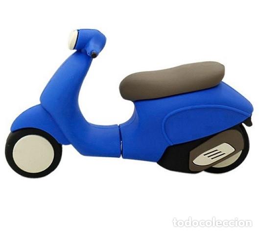 Nuevo: Pendrive Pen Drive USB Cl&eacute; 64GB Moto motocicleta motorcycle Vespa (Azul)