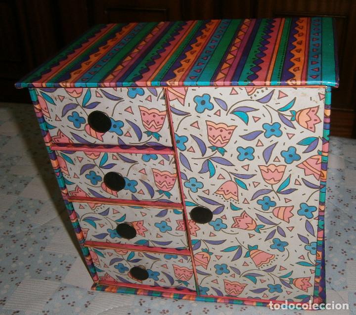 Nuevo: joyero carton fuerte cuatro cajones +compartimiento con puerta