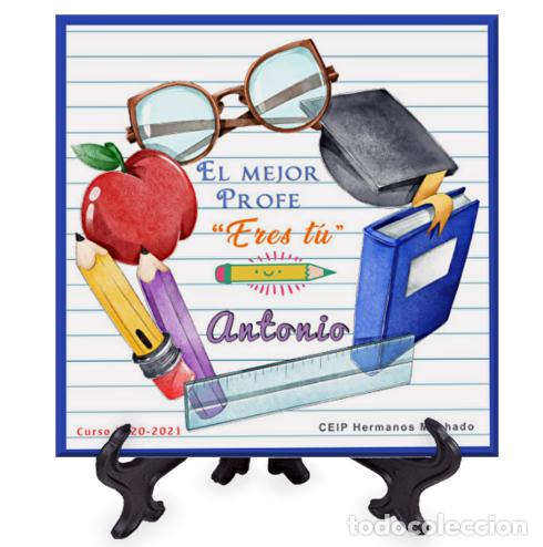 Nuovo: Azulejo 20x20 con el texto &rdquo;El mejor profe eres t&uacute;&rdquo; personalizado.