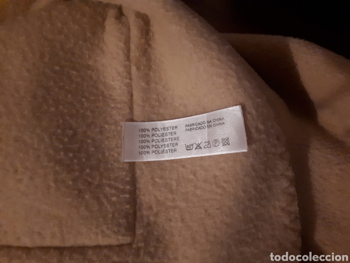 Nuevo: Chal ocre bolsillos flecos tejido polar - Foto 4