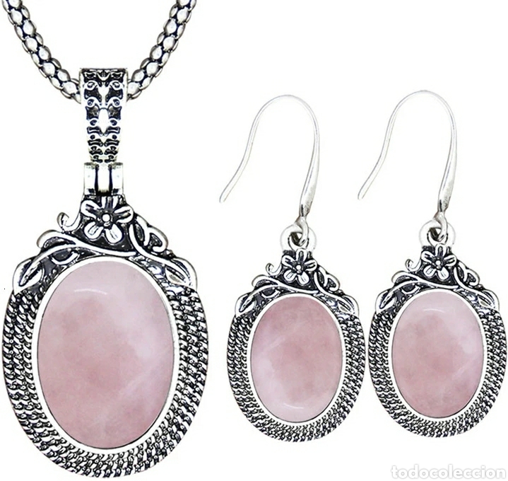 Nuevo: Conjunto Piedra Cuarzo Rosa ENV&Iacute;O GRATIS!! - Foto 1
