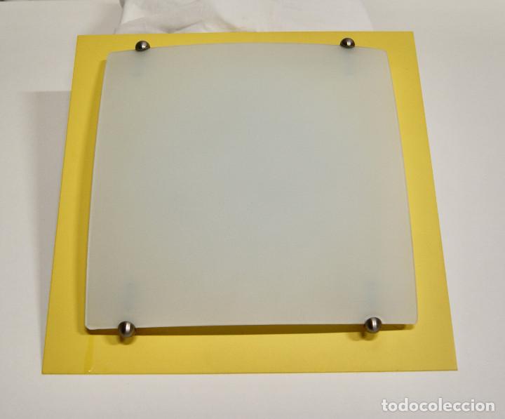 Nuevo: Aplique/plaf&oacute;n amarillo y cristal - Foto 1