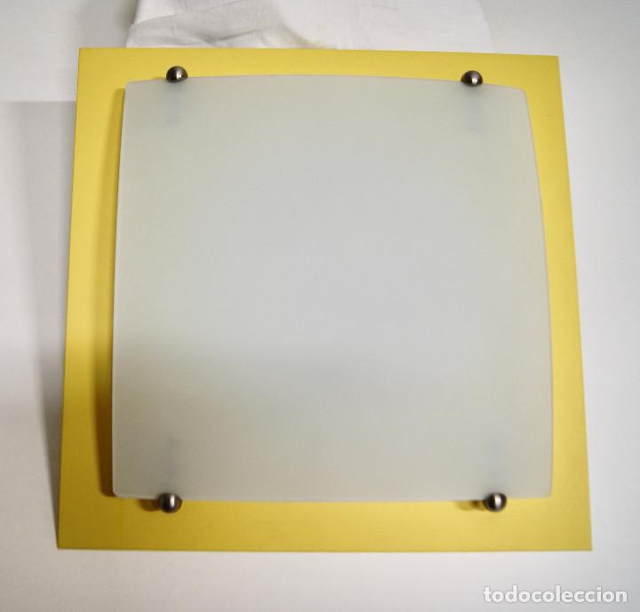Nuevo: Aplique/plaf&oacute;n amarillo y cristal - Foto 2