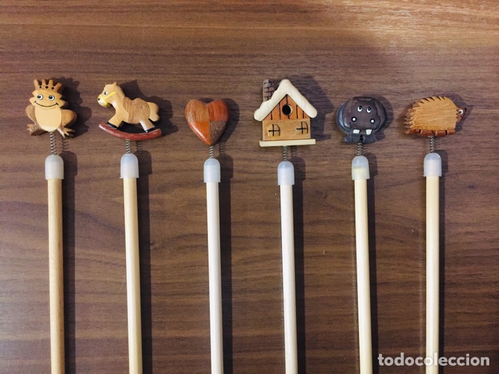 Nuevo: 6 L&aacute;pices de Madera con motivos de madera - Foto 2