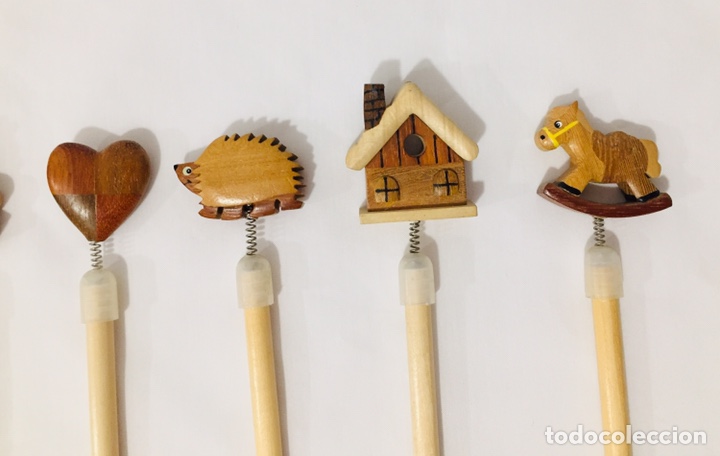 Nuevo: 6 L&aacute;pices de Madera con motivos de madera - Foto 4