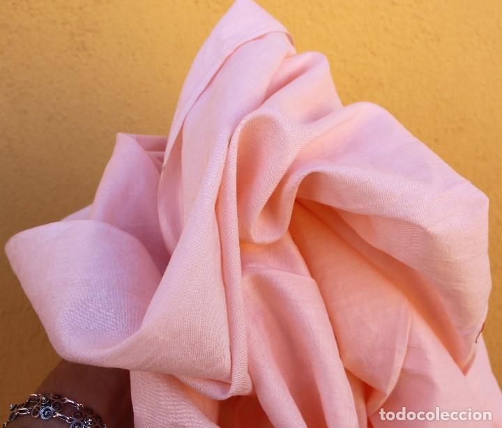 Nuevo: Batista antigua de algod&oacute;n y seda rosa - Foto 1