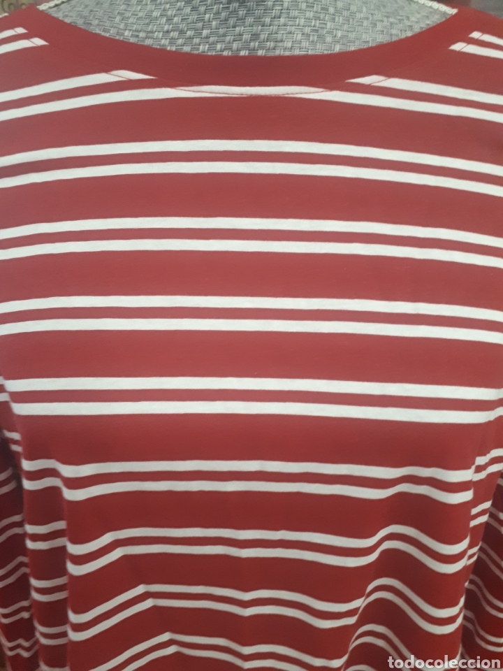 Camiseta rayas roja y blanca manga larga talla 44-46