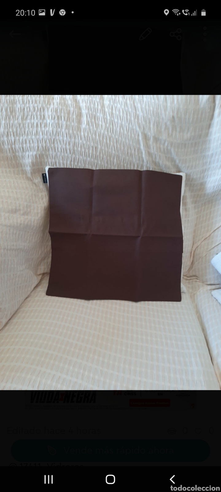 Nuevo: Funda para cojin color marron, 40x40 cms, 50% algodon y polyester. - Foto 1