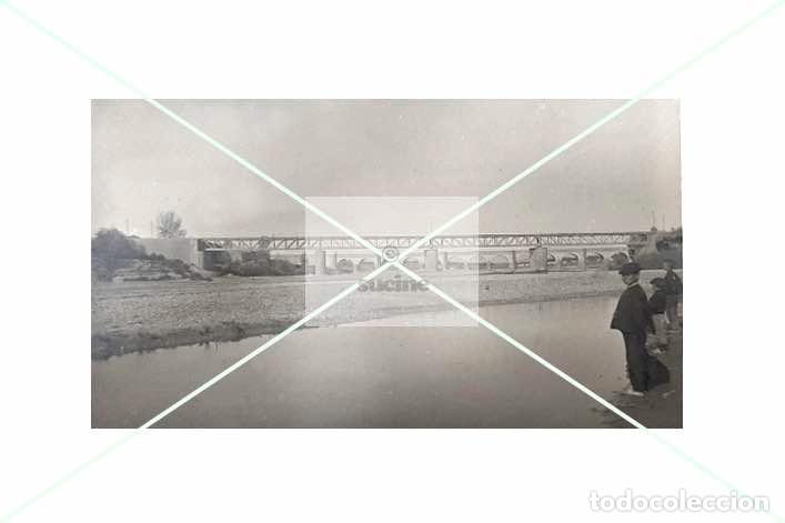 Nuevo: ANTIGUA FOTOGRAFIA DEL RIO MIJARES ALMAZORA Y EL PUENTE DEL FERROCARRIL RECIEN INAUGURADO